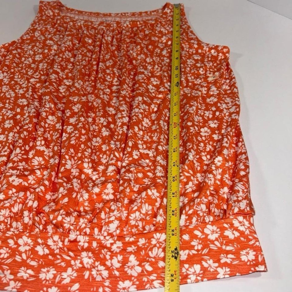 LOFT Sleeveless‎ Top Womens Size Medium Orange Floral - Picture 6 of 8